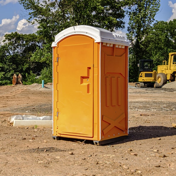 how often are the porta potties cleaned and serviced during a rental period in Finley